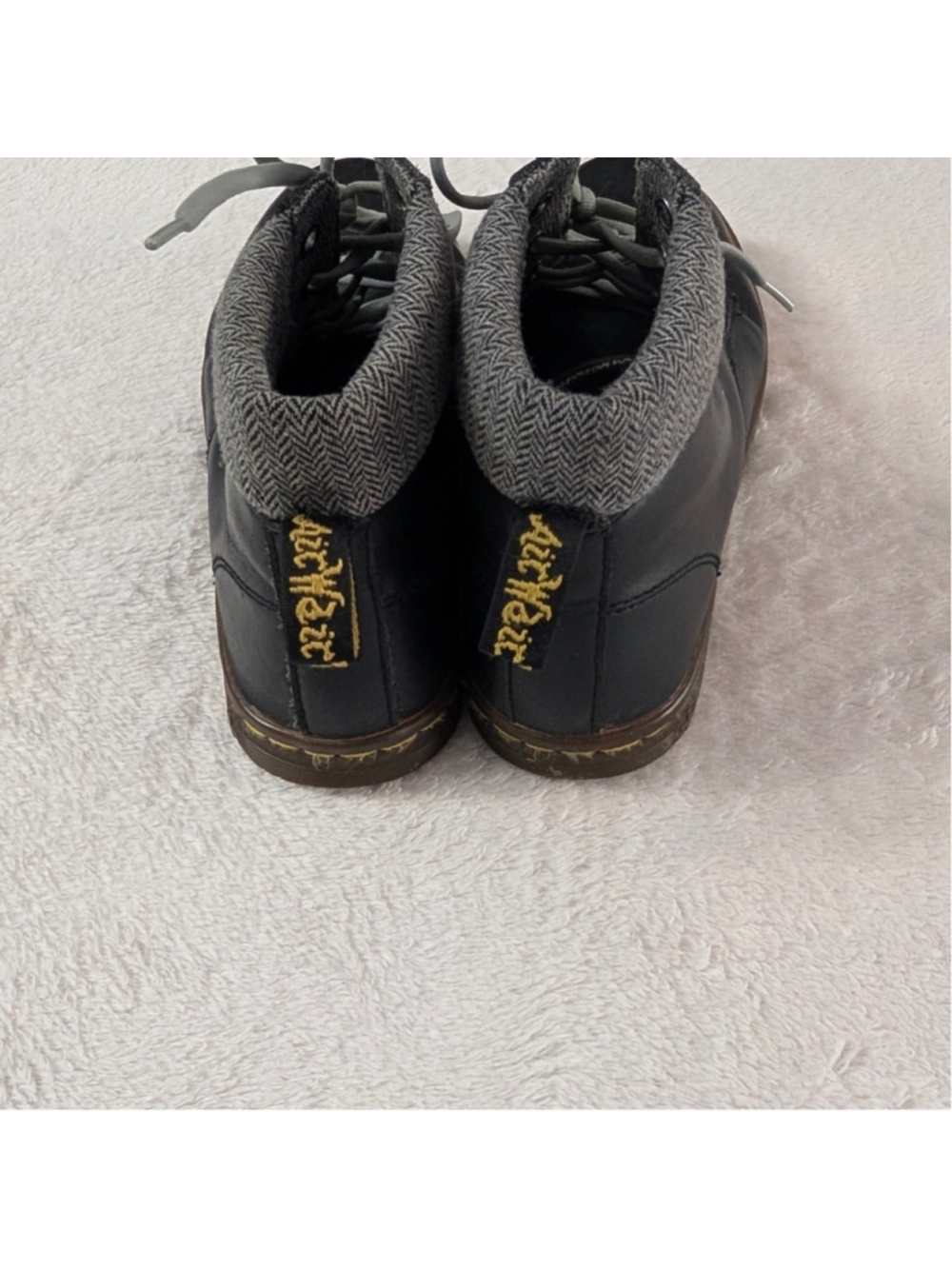 Dr. Martens Maelly Black Leather Herringbone Padded Ankle Boots - Size 7 - Picture 6 of 13
